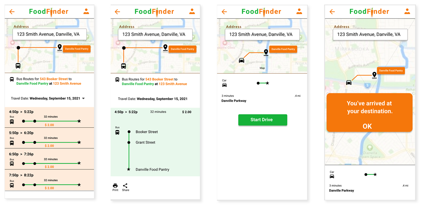 FoodFinder Mockups